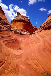 Panoramic view of rock formations against sky