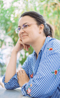 Young woman looking away