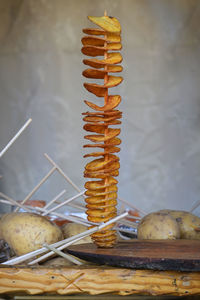 Close-up of food on table