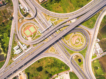 Directly above shot of highways in city