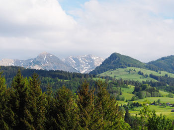 Scenic view of mountains against sky