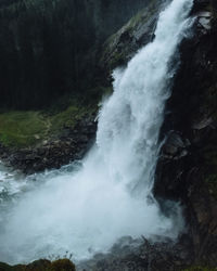 View of waterfall in forest