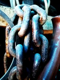 Close-up of rusty chain