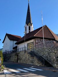 Exterior of building against clear blue sky