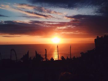 Scenic view of sea at sunset