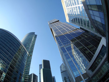 Low angle view of modern building against sky