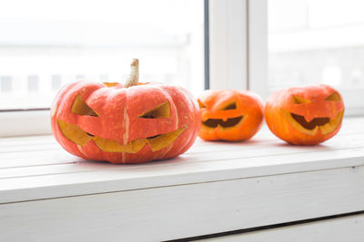 Close-up of pumpkin on table