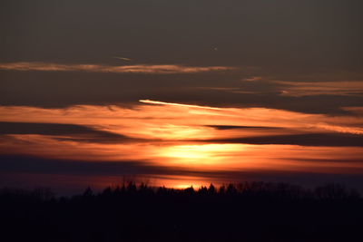 Scenic view of dramatic sky during sunset