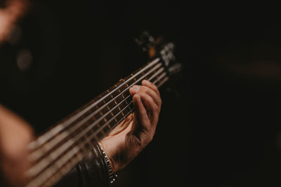 Man playing bass guitar