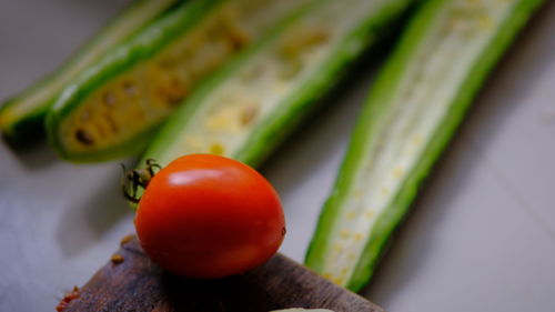 Close-up of tomatoes on table