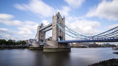 Low angle view of tower bridge