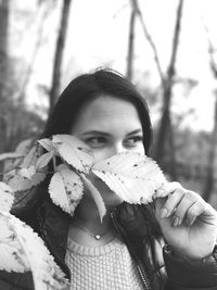 Portrait of woman in winter