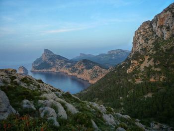 Scenic view of mountains against sky