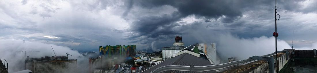 Panoramic view of cityscape against sky