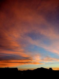 Silhouette buildings against sky during sunset