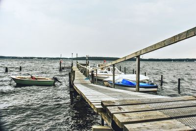 View of boats in harbor