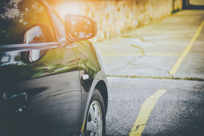 Close-up of yellow car