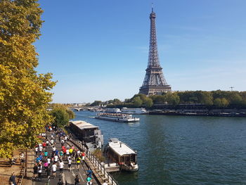 View of city at riverbank