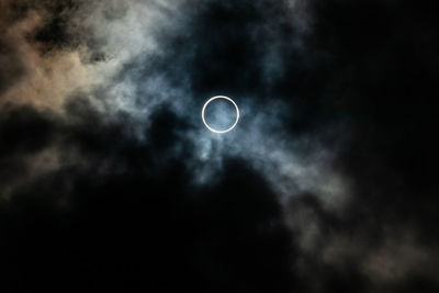 Low angle view of moon in sky