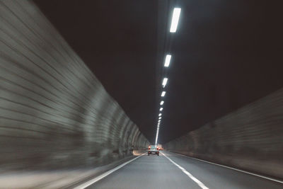 View of illuminated tunnel