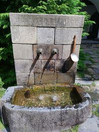 View of fountain in yard