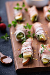 Close-up of food on table