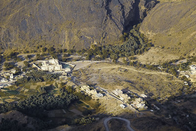 High angle view of land