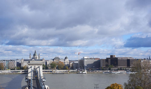 High angle view of cityscape against sky
