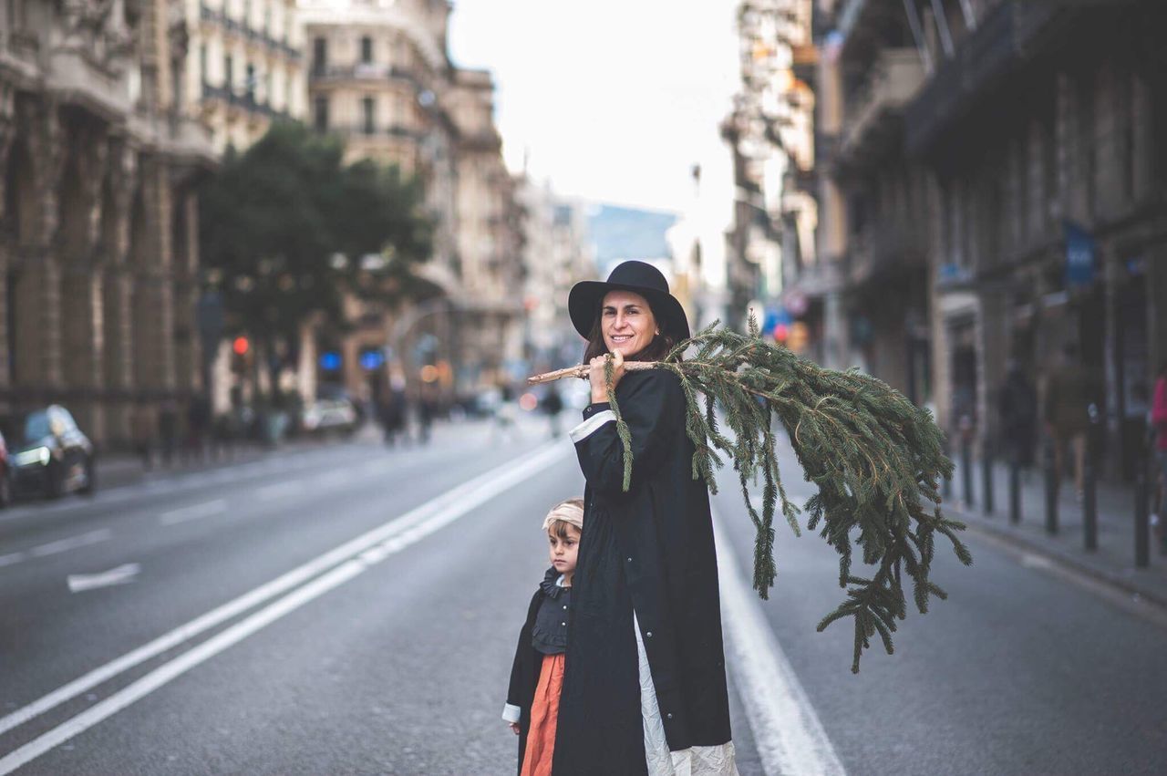 WOMAN ON CITY STREET