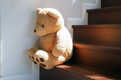 Close-up of stuffed toy on table at home