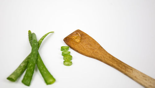 Close-up of vegetables against white background