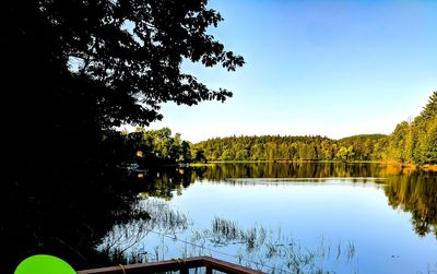 Scenic view of lake against clear sky