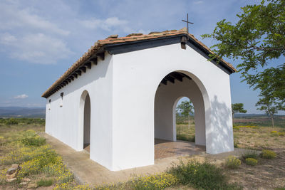 Exterior of historic building against sky