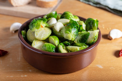 Close-up of food in bowl on table