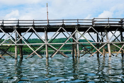 Bridge over river against sky
