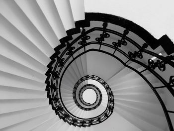 Low angle view of spiral stairs