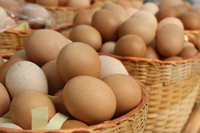 Full frame shot of eggs in market