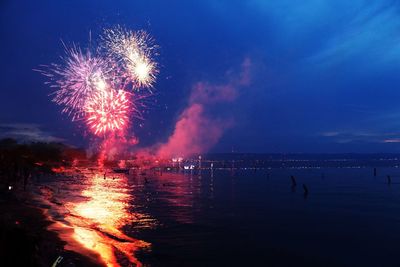 Firework display over traverse city