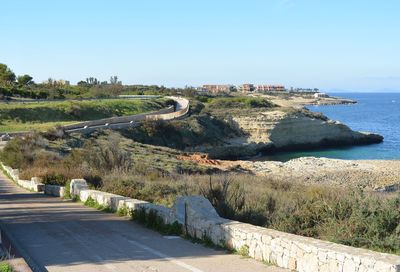 View of sea against clear sky