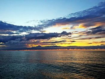 Scenic view of sea at sunset