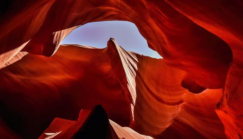 Low angle view of rock formations