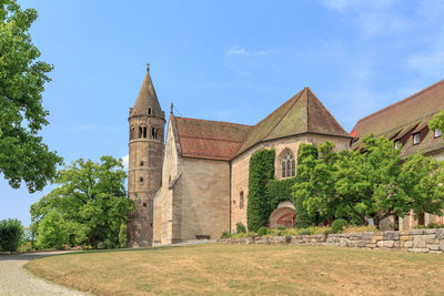 Exterior of historic building against sky