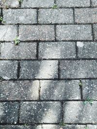 High angle view of stone wall