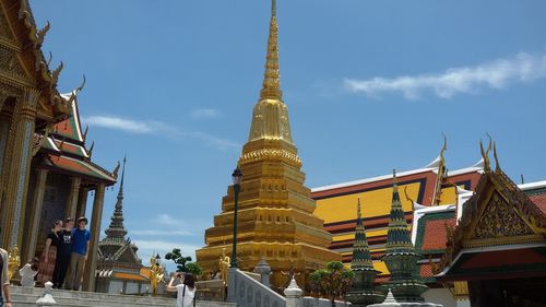 Low angle view of temple against sky