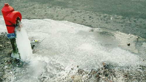 Reflection of woman in water