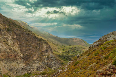 Scenic view of mountains against sky