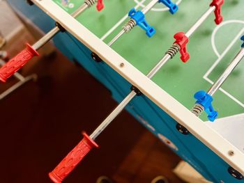 Close-up of foosball