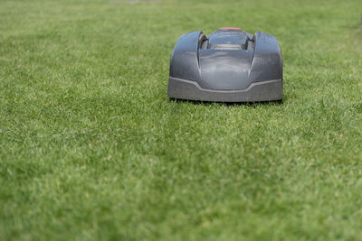 Close-up of sunglasses on grass