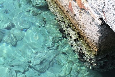 Full frame shot of rocks in sea