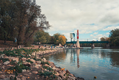 Scenic view of trees against sky